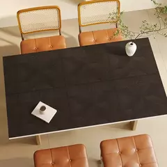 Tapete De Mesa Geométrica Grão De Madeira, Tapetes Decorativos De Luxo Leve, Anti Óleo e Toalha De Mesa Anti Scalding, Cuidado Fácil, High End - comprar online