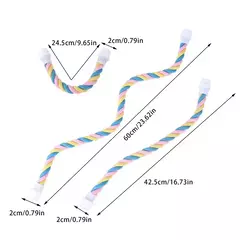 Imagem do Papagaio pássaro em pé brinquedos corda de algodão brinquedo colorido mastigar poleiros para pássaro balanço arnês gaiola brinquedo para animais de estimação papagaio escalada brinquedos