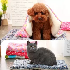 Flanela pet esteira cama do cão gato engrossar tapete de dormir cobertor do cão para filhote de cachorro gatinho cama para cães pequenos grandes suprimentos para animais de estimação na internet