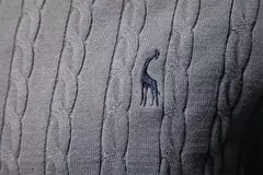 AIOPESON-Suéteres masculinos de algodão bordados em girafa, pulôver com gola redonda, clássico estampado torção, malha masculina - Wolf Magazine