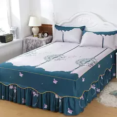colcha de cama casal lencol cama casal Princesa estilo colcha na cama com saia algodão impressão roupa de cama para casa elástico lençol equipado com fronhas roupa de cama jogo de cama