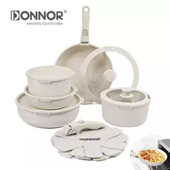 DONOR-Panelas e Panelas de Cozinha Conjunto com Cabo Removível, Forno Seguro, Panelas Antiaderentes