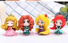 9 Pçs/set Q Versão Princesa Mini Figura 5-6cm Ariel Alice Branca de Neve Belle Jasmine Personagem de Desenho Animado Ornamentos Decoração - comprar online