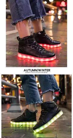 Tênis luminosos infantis, tênis de LED com sola luminosa, sapatos iluminados para crianças, meninos e meninas, tamanho 25-40 - loja online