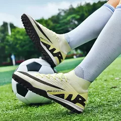 Sapatos de futebol masculino de sola FG, sapatos de gramado ao ar livre, grampos longos especiais, botas esportivas de equipe superior alta, resistência ao desgaste, tamanho 36-45 - loja online