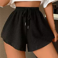 Shorts com cordão elástico para mulheres, calças de suor de perna larga, shorts de corrida soltos, calças esportivas grandes casuais, verão - comprar online