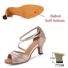 Sapatos latinos de salto alto para mulheres, sandálias douradas de verão, calçados esportivos para meninas, festa de salão ao ar livre