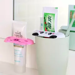 Imagem do Dispensador plástico fácil do dentífrico para o banheiro home, espremedor animal do dentífrico, suporte do rolamento, tubo da pasta do dente, 1 Pc
