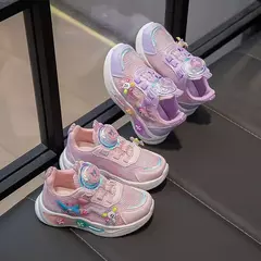 Desenhos animados infantis Anime Kuromi calçados esportivos, malha, fofo, moinho de vento, casual, botão rotativo, tênis, meninas, crianças, moda - loja online