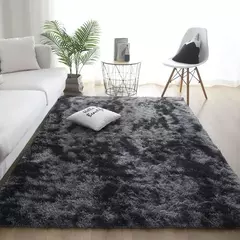 Tapete De Lã De Seda Tie-Dye Tapete De Quarto Espessado Cabelo Comprido Cobertor De Cama De Janela, Simples Ins Vento, Cor sólida, Sala De Estar, Atacado