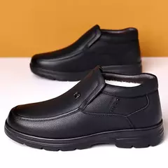 Botas britânicas de couro retrô para homens, botas Chelsea casuais, sapatos de plataforma antiderrapante, sapatos de algodão - comprar online