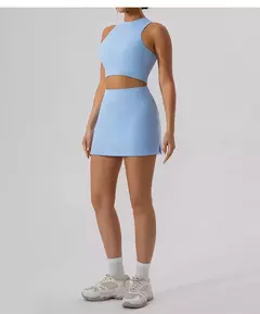 Saias de Tênis Respiráveis de Cintura Alta Feminina, Mini Saia Monocromática, Calções de Ginástica, Yoga Fitness, Slim Fit, Corrida e Fitness, 2021 - Wolf Magazine