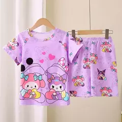 Novo verão crianças pijamas conjunto de 2 peças roupas de ar condicionado para meninos meninas bebê manga curta roupas para casa na moda - comprar online