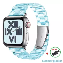 Pulseira Link Transparente para Apple Watch, Banda 44mm Ultra, 49mm, 41mm, 45mm, 40mm, 42mm, 38mm, iWatch Series 8, 7, 6, 5, 4, 3, SE