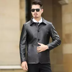 YOLANFAIRY-Jaqueta de couro genuíno masculina, jaquetas inteligentes finas e longas, casaco fino casual, nova primavera, outono - Wolf Magazine