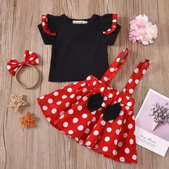 Imagem do Cartoon Polka Dot Vestido de noite com arco para bebê, roupas para crianças, festa de aniversário, Princess Toddler, crianças, 0 a 3 anos, 2 peças por conjunto