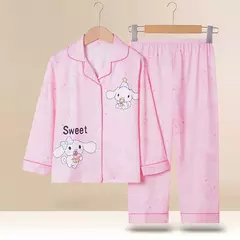 Sanrio cinnamoroll kuromi pochacco conjunto de pijamas infantis dos desenhos animados anime minha melodia manga curta pijamas bonito menino menina presentes - loja online
