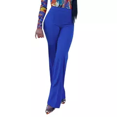 Calça larga fina e monocromática feminina, cintura alta, OL, calça longa de carreira feminina, moda outono, calça chique de fundo drop
