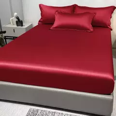 Lençol de cetim para o quarto, cama moderna, simples, cor sólida, excluindo fronhas, 1 na internet