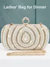 Bolsa elegante de strass para mulheres, bolsas de noite de luxo femininas, elegante bolsa pérola, festa de casamento nupcial, bolsa designer, nova