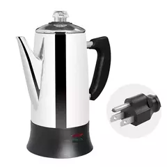 Cafeteira de café elétrica em aço inoxidável, cafeteira, café ferramentas, presente para amantes de café, 110V, 220V, 12 copos - loja online