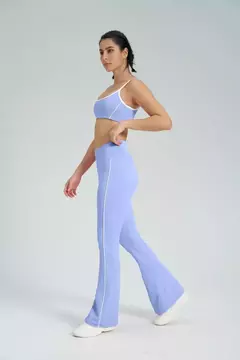 Imagem do Terno de Yoga Patchwork de duas peças para mulheres, cintura alta Flare Leggings, roupas de treino Fitness Sportswear agasalho