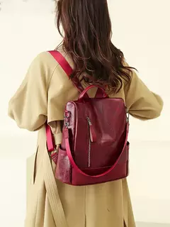 Bolsa de ombro antiroubo de couro macia para mulheres, mochila de moda simples, designer de grande capacidade, alta qualidade, nova, 2023 - Wolf Magazine