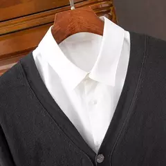 BROWON-Cardigã monocromático com decote em v masculino, suéter casual, cardigã comercial, clássico, moda coreana, roupas masculinas - comprar online
