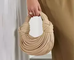 Bolsa atada corda artesanal para mulheres, embreagem noite dourada e prateada, bolsas hobo atadas, nova marca de designer, luxo e chique, 2023 na internet