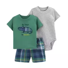 Conjunto de roupas de algodão do bebê recém-nascido, dinossauro bonito dos desenhos animados, manga curta, shorts, macacão, roupas infantis, 6-24m, verão - loja online