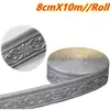 10m/rolo 3d guarnição de parede linha rodapé borda auto adesivo à prova dwaterproof água rodapé papel de parede adesivo para sala decoração casa