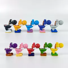 Imagem do 10 pçs jogo super marios bros boneca ornamentos crianças figuras de ação brinquedos yoshi dos desenhos animados decorar ornamento modelo presentes aniversário