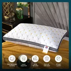 Travesseiro de pescoço de penas de algodão, travesseiro tridimensional, adequado para dormir quartos, estilo hoteleiro, 1 pc - loja online