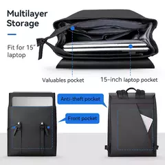 Mark Ryden-Mochila impermeável para laptop de grande capacidade para homens, mochilas casuais masculinas, bolsa de viagem de negócios, mochilas escolares de 15,6";;VERDADEIRO;;"MR 1622 BLACK,16 polegadas - Wolf Magazine