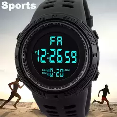 Homens esportes relógios digitais, grande mostrador luminoso, impermeável, relógio despertador, multifunções, militar, relógio de pulso eletrônico, homem - comprar online