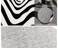 Tapete Irregular Lavável à Máquina, Tapete Moderno, Tapete, Capacho de Entrada, Tapetes, Preto e Branco, Decoração para Casa, Sala, Quarto - comprar online