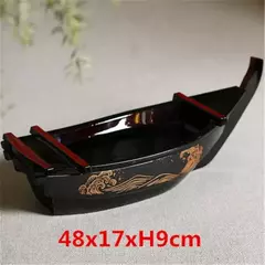 Preto Vermelho Sushi Sashimi Barco, Prato De Marisco, Bandeja De Sashimi De Salm - loja online