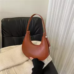 Bolsa de ombro Hobo de couro PU feminina, bolsa de embreagem pequena bolsa de ax na internet
