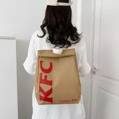 Imagem do Mochila escolar Kfc com cordão, estilo kawai, personalizado, casual, presente de aniversário, para estudante, atacado
