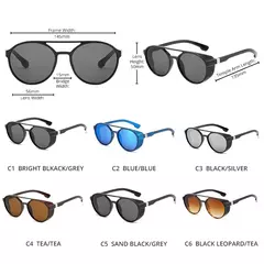 Óculos de sol redondos Steampunk clássicos para homens, óculos vintage, tons para exterior, moda masculina, UV400 - loja online