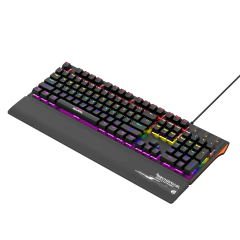 Baji k600 com fio brilhante verdadeiro mecânico azul interruptor gaming esports mesa computador universal com descanso de mão teclado para jogos - Wolf Magazine