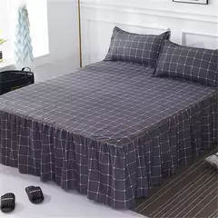 Conjunto de Colcha de Algodão com Bordado, Saia de Cama, Fronhas, Capa de Folha, Rei, Rainha, Duplo, 1.5 m, 1.8 m, 2m, 3 Peças por Conjunto - comprar online