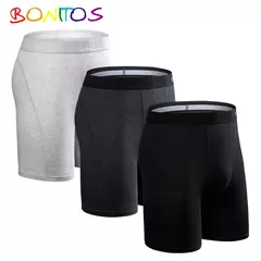 Shorts boxer de algodão masculino, boxers longos para homem, cuecas masculinas, cuecas sexy, shorts boxer familiares, 3pcs lotes na internet