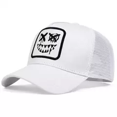 Imagem do Homens e mulheres Sorridente Rosto Bordado Baseball Mesh Cap, Adulto Chapéu de Caminhão, Outdoor Casual Sun Caps, Ajustável Sports Golf Hat, Dentes
