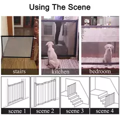 Pet Folding Malha Respirável Playpen, Dog Safety Fence, Indoor Baby Gate, Barreira de Cercas com Gancho, Tamanho Pequeno e Grande, 4Pcs - Wolf Magazine