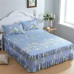 Conjunto de colcha de algodão bordado, saia de cama, fronhas, capa de folha, rei, rainha, duplo, 1.5 m, 1.8 m, 2m, 3pcs na internet