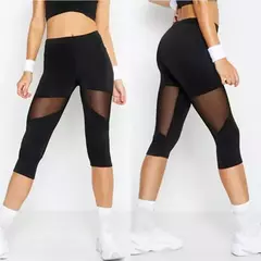 Leggings femininas de malha preta patchwork, calça elástica de fitness, leggins femininas, Capri, novo, 2022 - Wolf Magazine