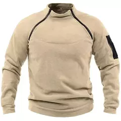 Jaqueta tática de lã masculina, zíperes quentes, casaco à prova de vento, moletom térmico, roupas ao ar livre, pulôver de caminhada na internet
