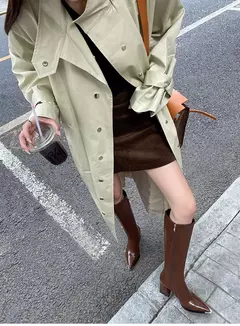 Botas de salto alto para mulheres, zíperes laterais, botas longas para senhoras - loja online