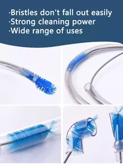 Escova de limpeza de aquário para mangueira de água, tubo de ligo, tubo de ar, aço inoxidável, flexível, cabeça dupla, limpador de tanque de peixes na internet